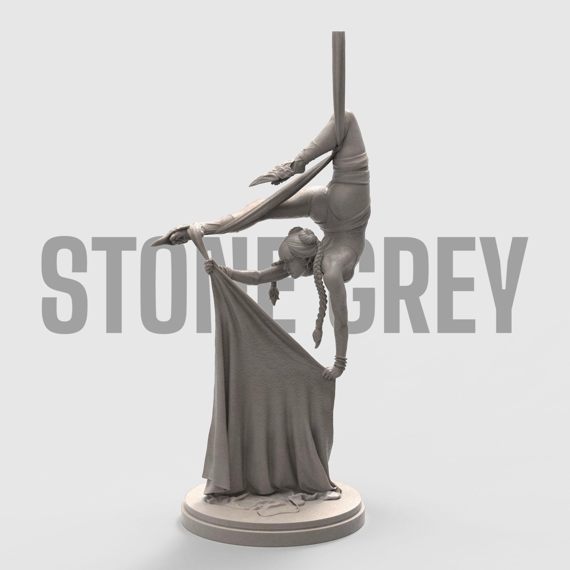 A breathtaking sculpture capturing the grace of aerial dance. The Dreamwoven balances midair, holding silken fabric in an elegant, contorted pose. Every curve and detail tells a story of strength, beauty, and poise—perfect for lovers of motion, fantasy, and fine artistry.