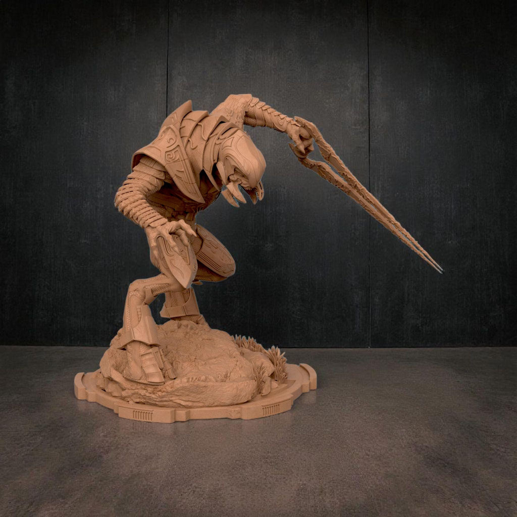 Arbiter Elite Figurine: Detailed Warrior with Twin Plasma Blades | Various Sizes & Finishes