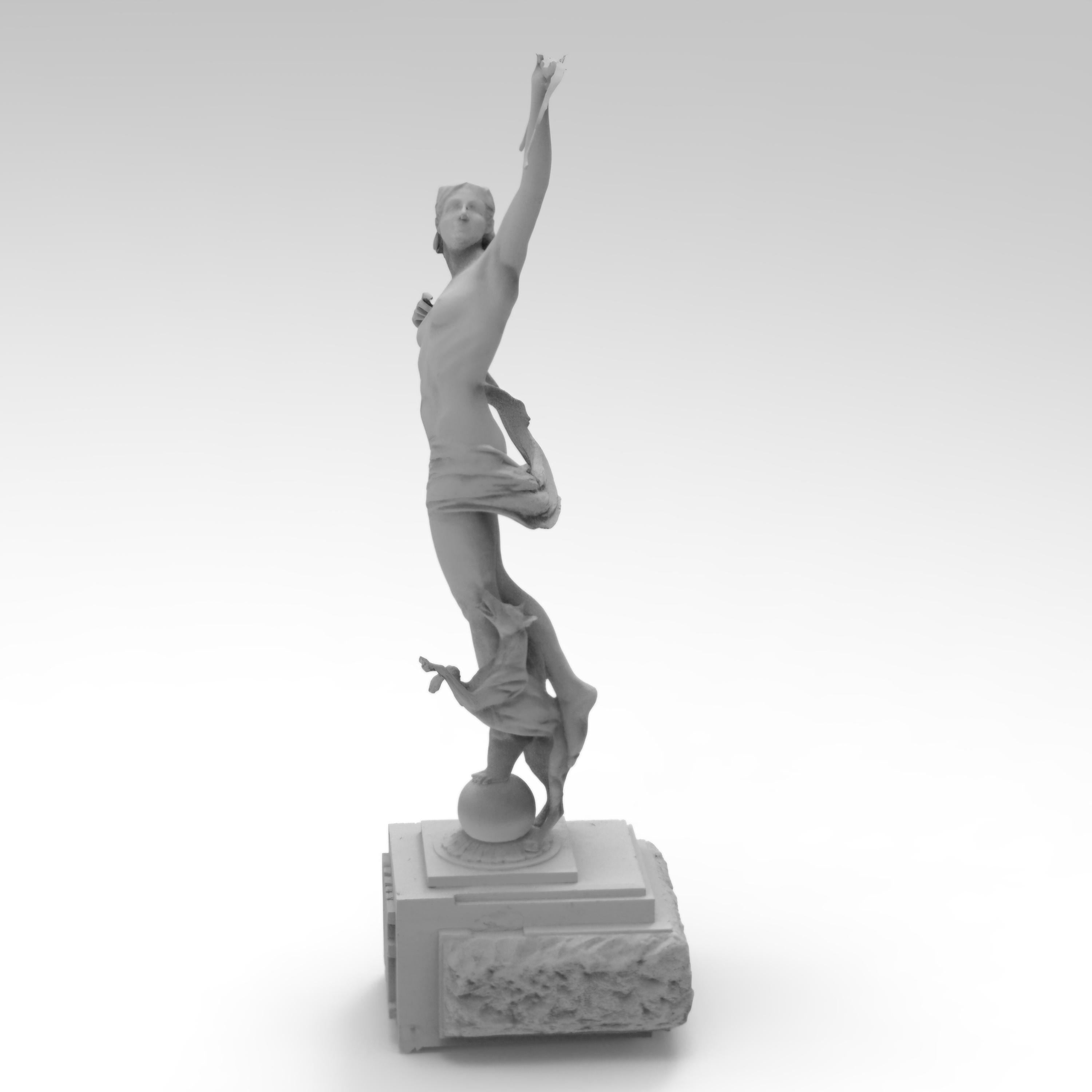 Diana the Huntress figurine showcasing a graceful pose with a bow raised high, accompanied by a deer. Intricate details highlight her elegance, available in various sizes and finishes, capturing the essence of classical mythology and artistry.