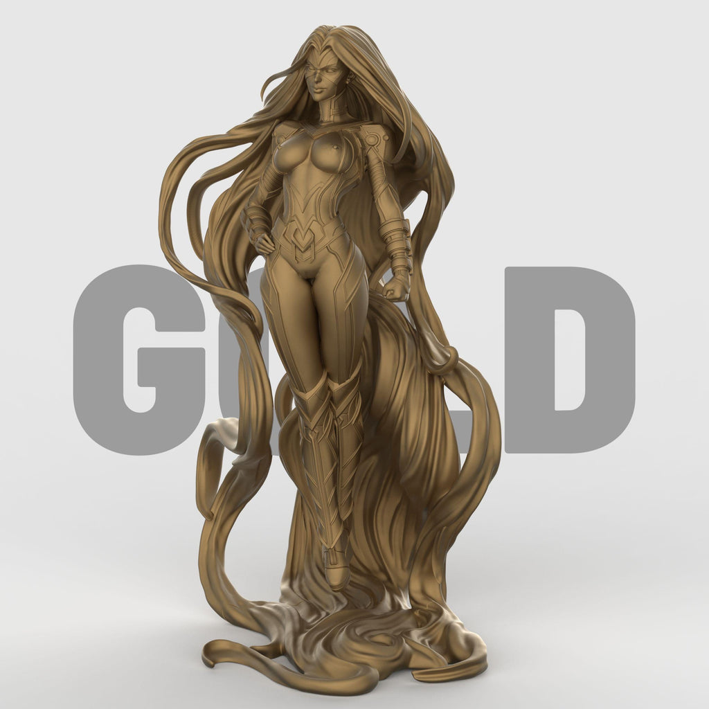 Medusa the Warrior figurine powerful female statue long flowing hair fantasy heroine resin sculpture tabletop miniature Greek mythology inspired decor