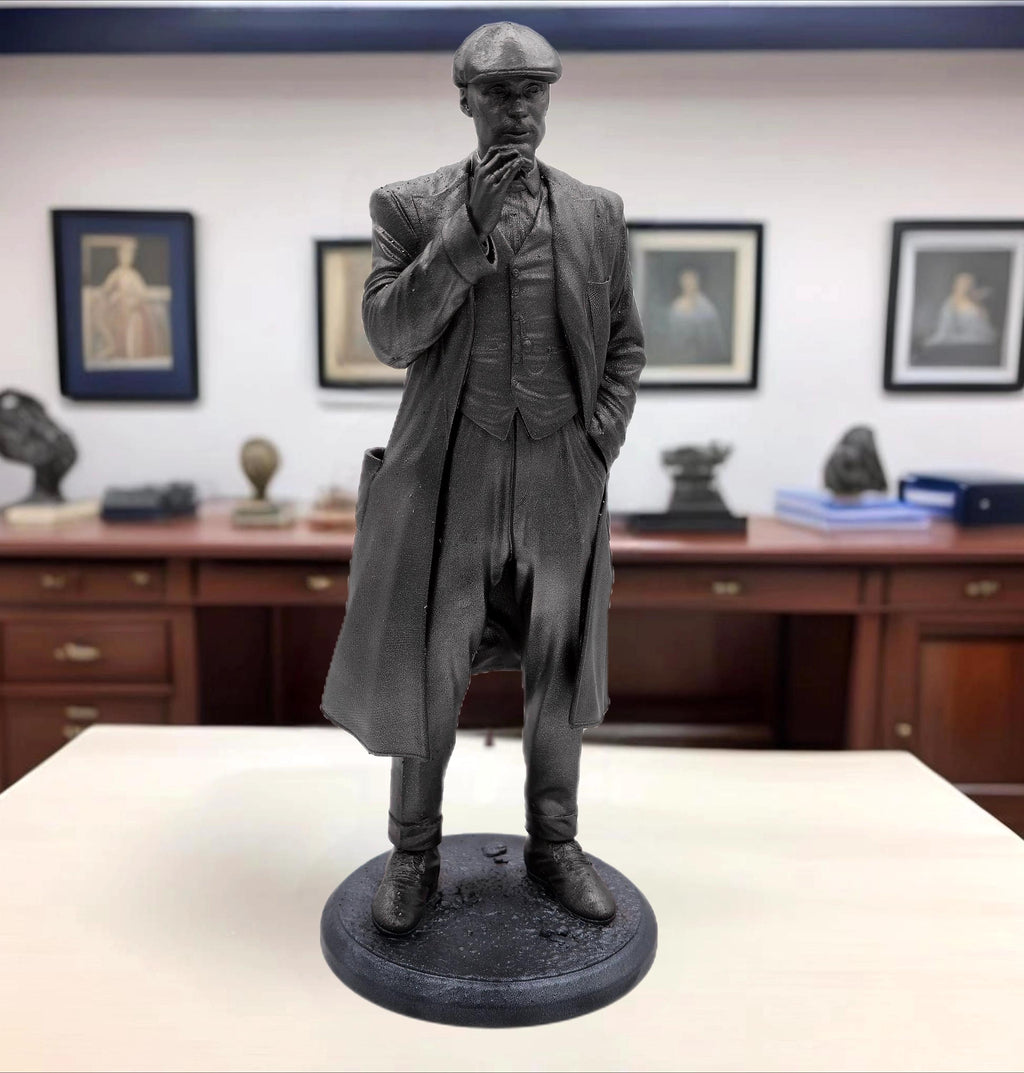 Statue of Thomas Shelby from Peaky Blinders, depicted in a sharp suit and flat cap, exuding his iconic charisma and commanding presence.