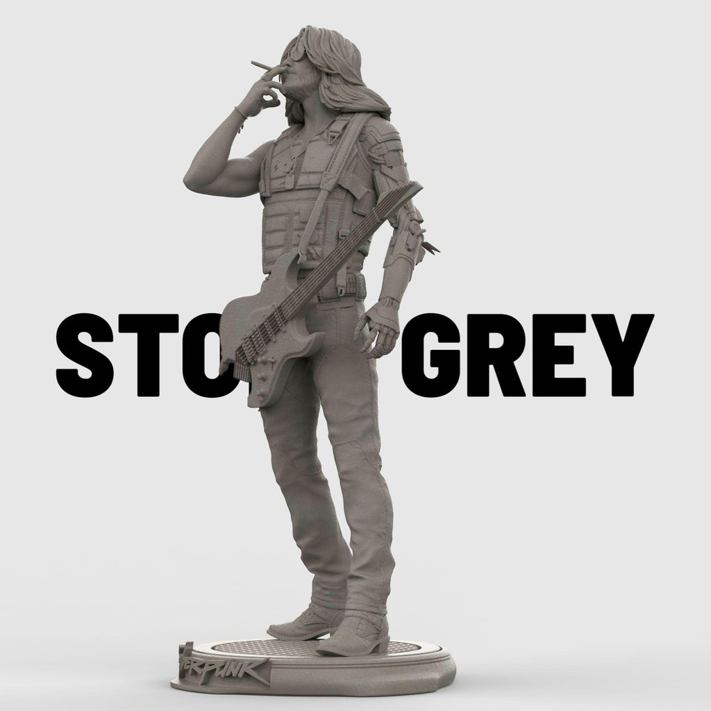 Johnny Figurine Statue: Cyberpunk Rocker with Guitar | Various Sizes & Finishes
