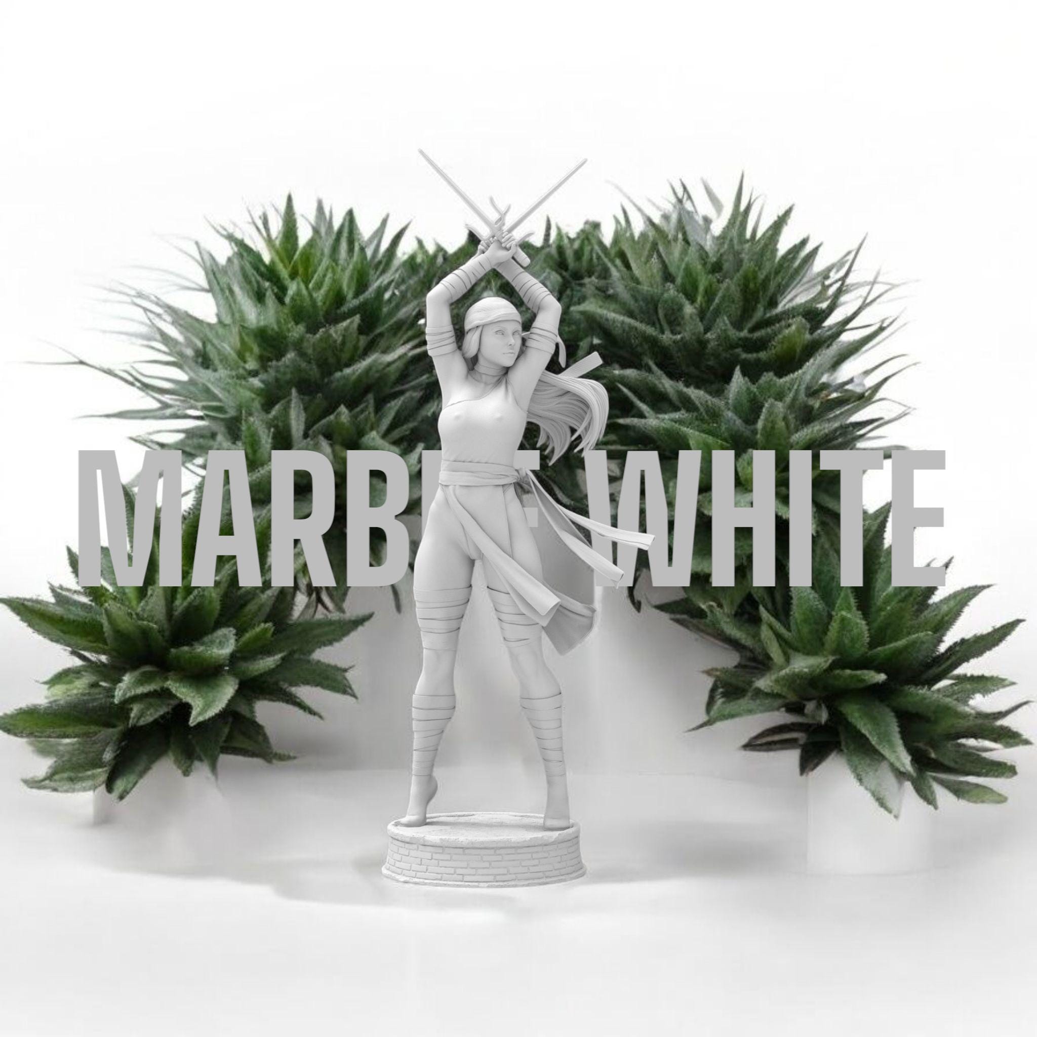 Elektra strikes a fierce pose, dual blades drawn and ready. With flowing garments and a deadly stance, she embodies precision and power. A perfect blend of elegance and lethality, this miniature captures the spirit of a skilled warrior in motion.