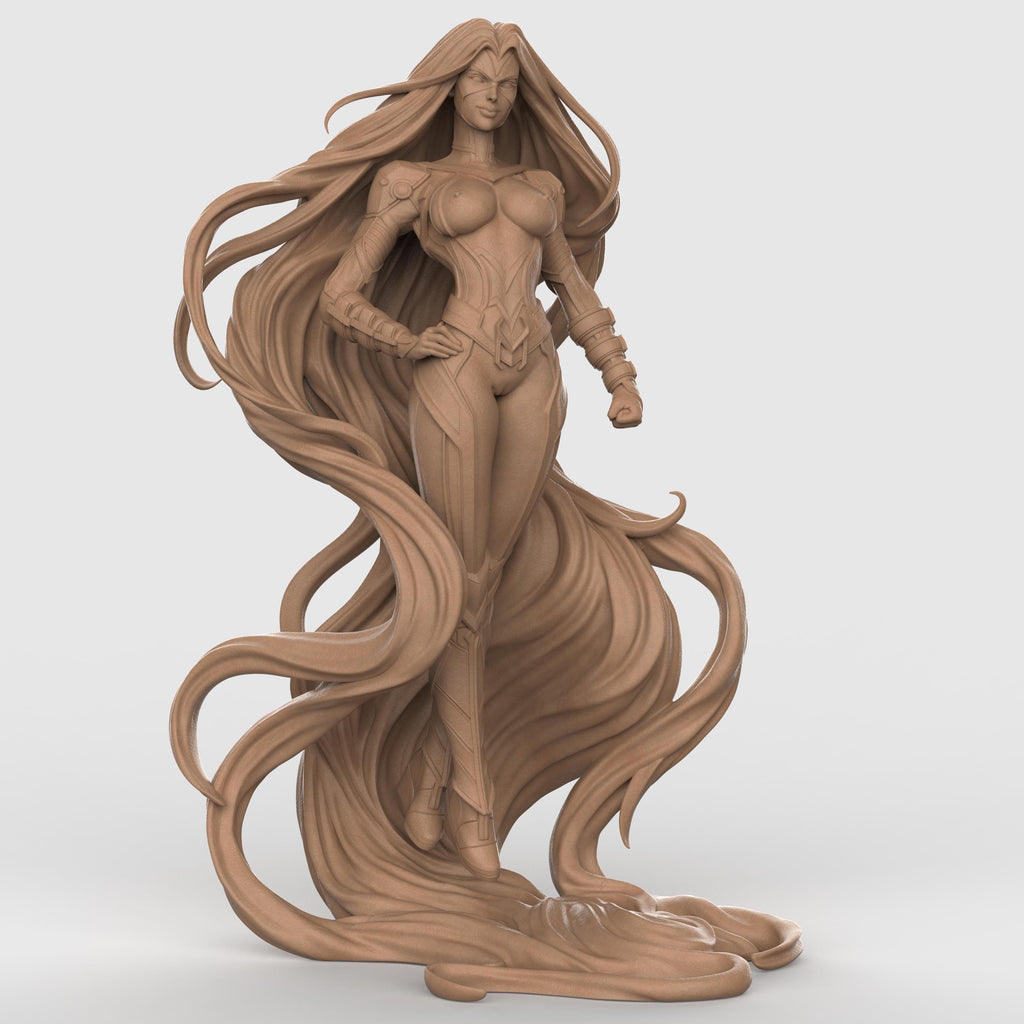 Medusa the Warrior figurine powerful female statue long flowing hair fantasy heroine resin sculpture tabletop miniature Greek mythology inspired decor
