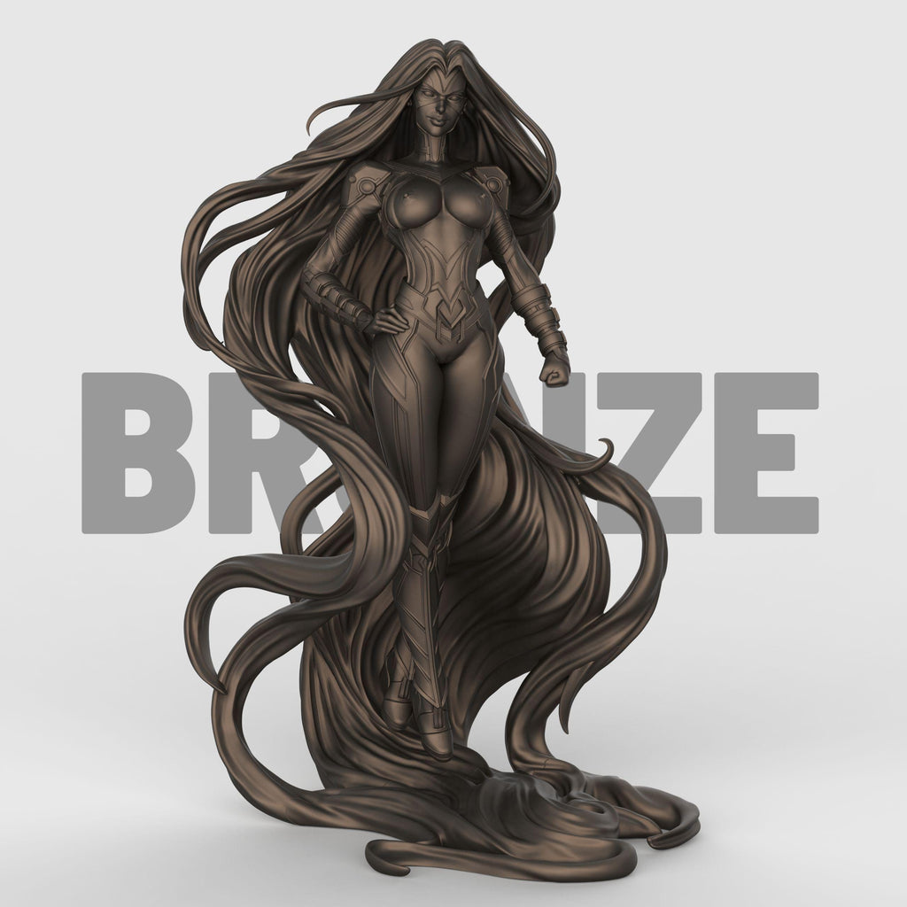 Medusa the Warrior figurine powerful female statue long flowing hair fantasy heroine resin sculpture tabletop miniature Greek mythology inspired decor