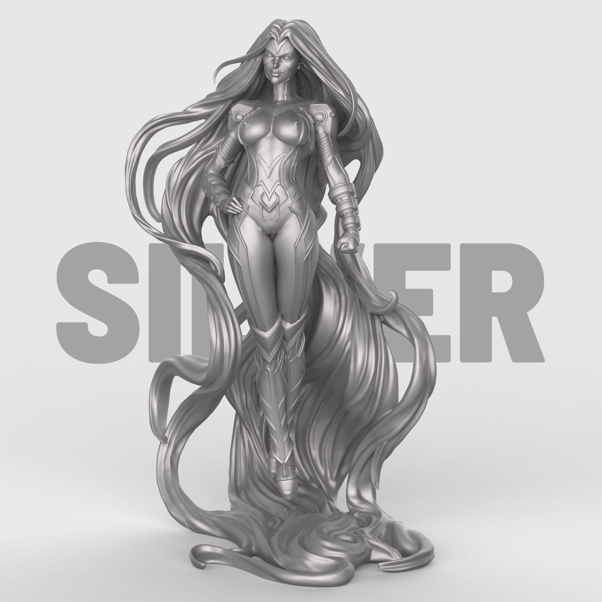 Medusa the Warrior figurine powerful female statue long flowing hair fantasy heroine resin sculpture tabletop miniature Greek mythology inspired decor