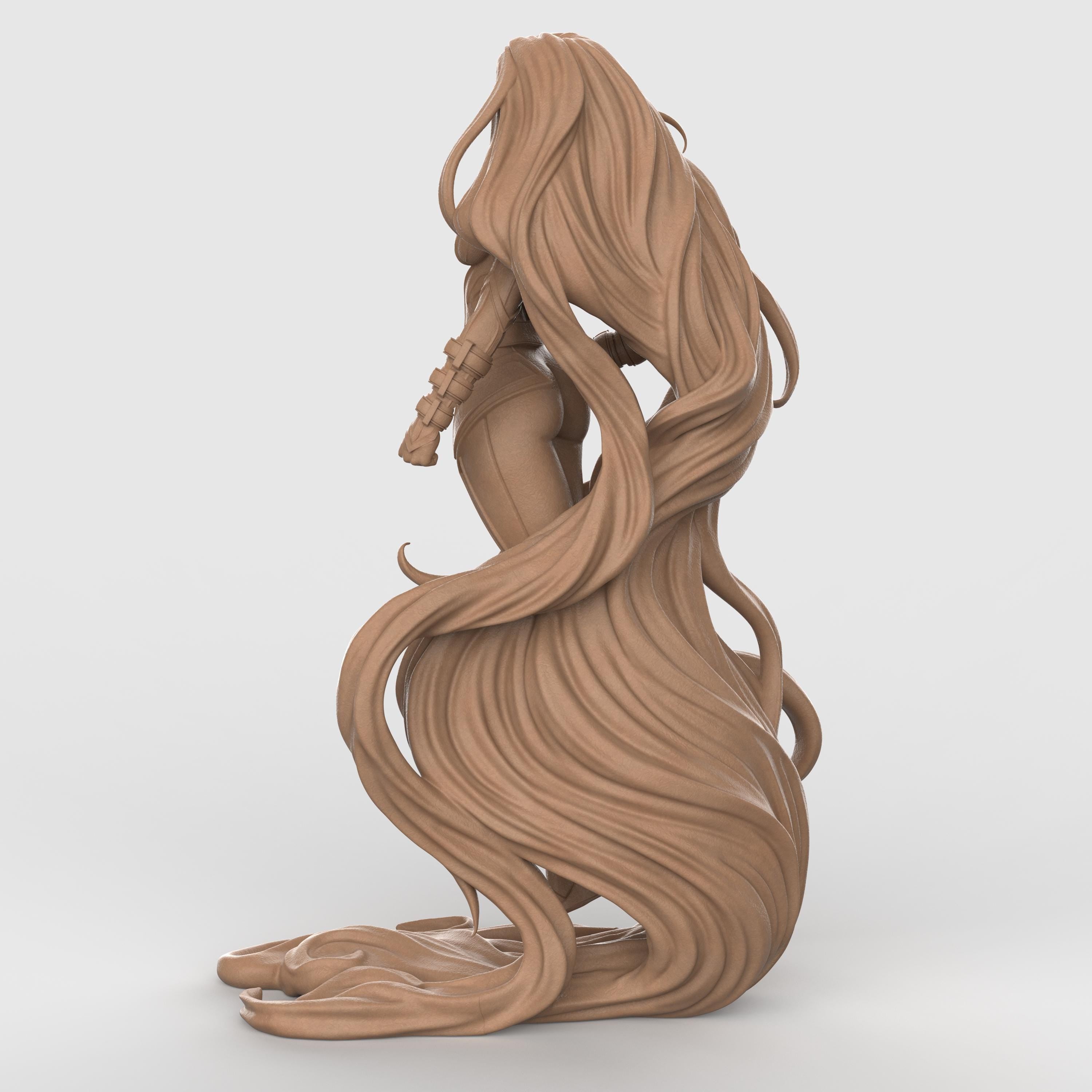 Medusa the Warrior figurine powerful female statue long flowing hair fantasy heroine resin sculpture tabletop miniature Greek mythology inspired decor