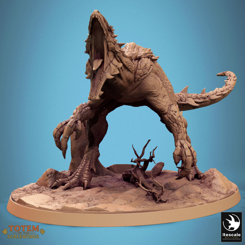 Unleash primal fury with the Razoraptor! This detailed dinosaur sculpture features dynamic motion, sharp claws, and roaring expression—perfect for collectors and tabletop gaming. Available in multiple finishes and sizes.