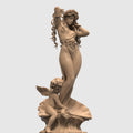 Aphrodite Robe Edition captures the goddess of love in an elegant pose, rising from a seashell as a cherub reaches toward her. This 3D-printed sculpture is a tribute to beauty and myth, featuring flowing hair, a delicate robe, and intricate detail that brings classical charm into any space.
