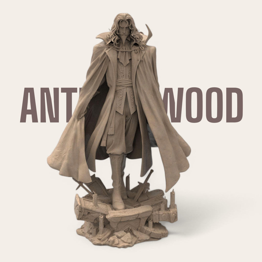 Commanding and sinister, our Dracula sculpture channels the dark majesty of the legendary vampire lord. Cloaked in regal armor and standing amid shattered ruins, this hand-painted or unpainted piece is perfect for gothic collectors and fantasy lovers.