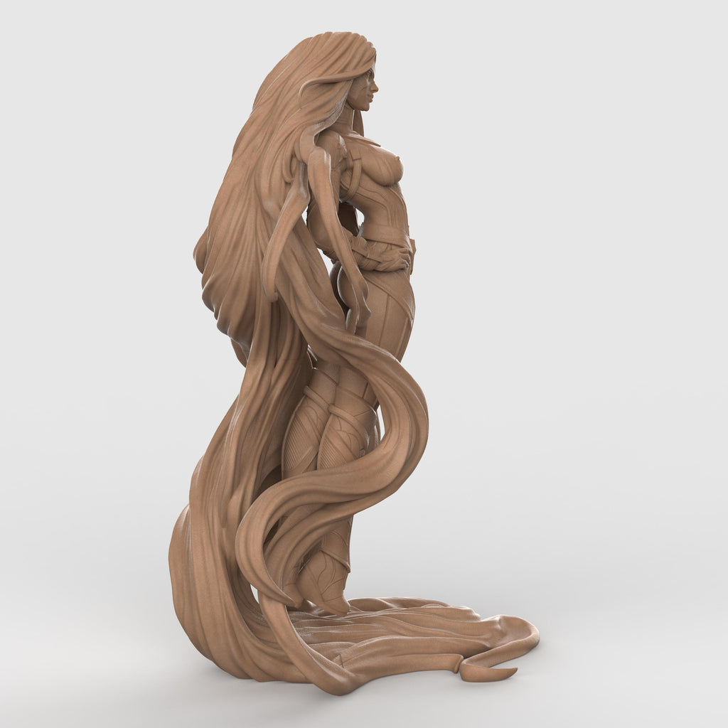 Medusa the Warrior figurine powerful female statue long flowing hair fantasy heroine resin sculpture tabletop miniature Greek mythology inspired decor