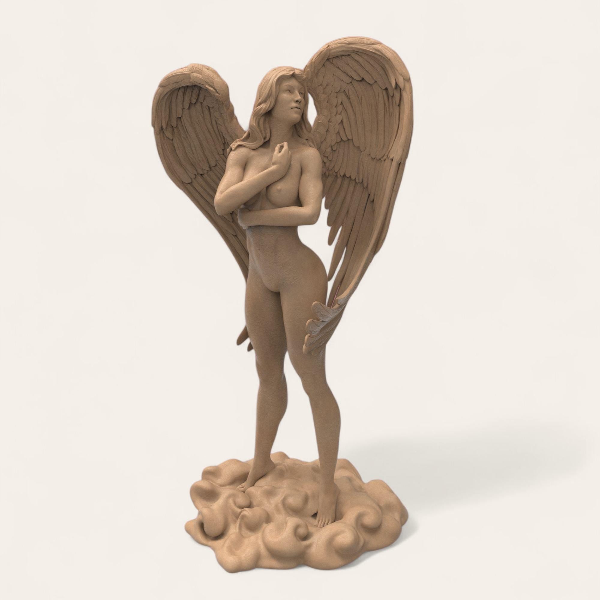 Emerging from the clouds, wings stretched in divine majesty, Nike embodies grace, strength, and triumph. Her serene gaze and poised stance capture the spirit of eternal victory. A celestial muse for dreamers, warriors, and those who never give up.