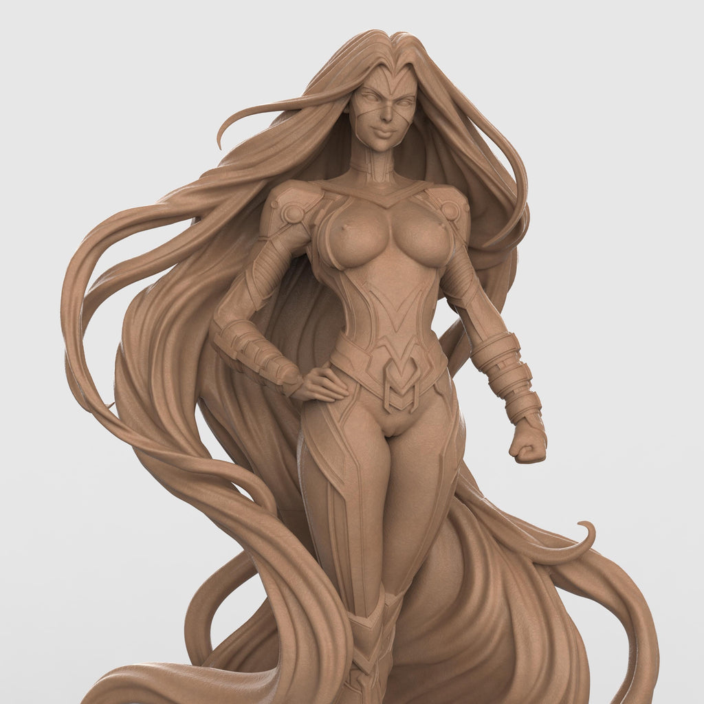 Medusa the Warrior figurine powerful female statue long flowing hair fantasy heroine resin sculpture tabletop miniature Greek mythology inspired decor