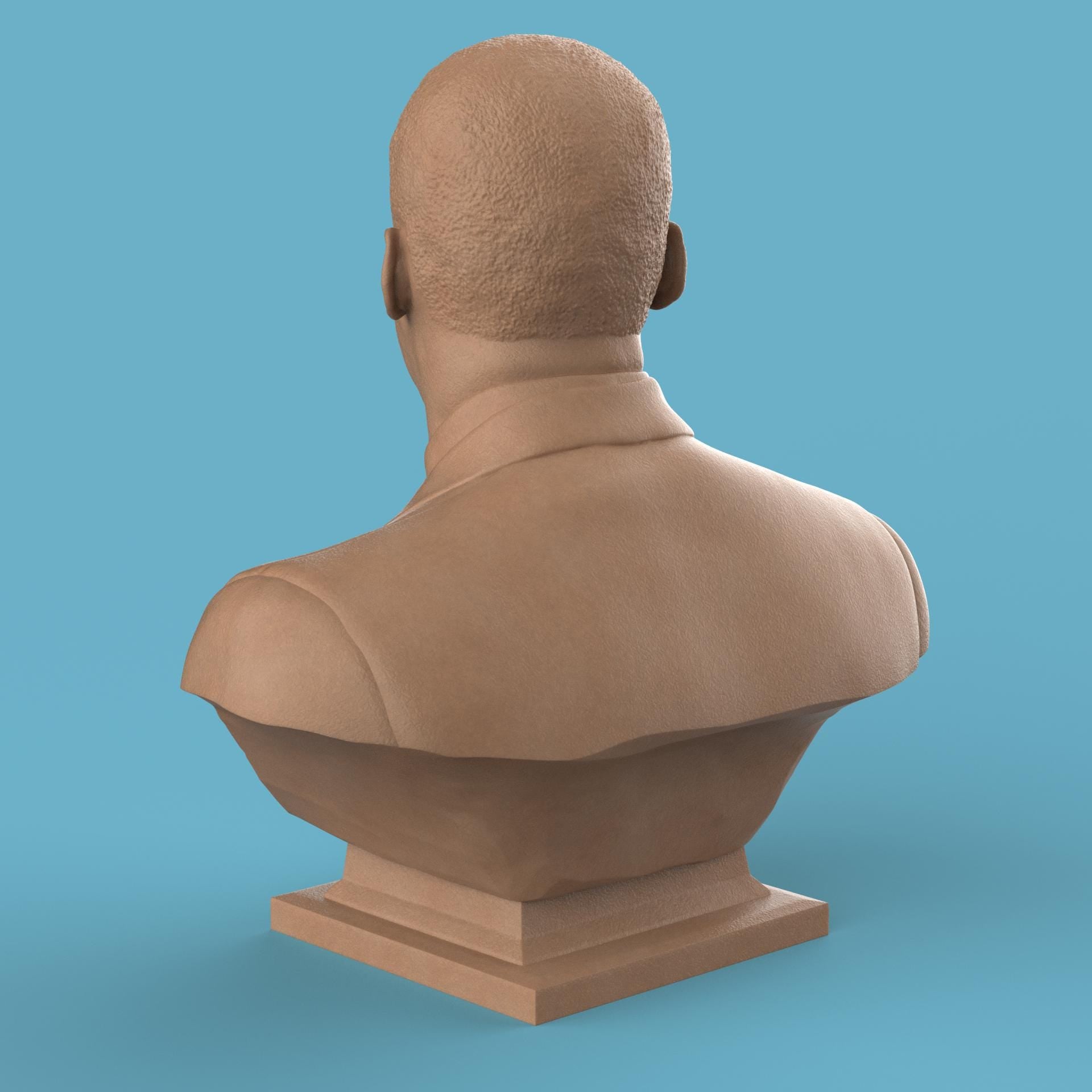 3D-printed bust of Martin Luther King Jr. in a suit and tie, capturing his determined expression with fine detailing, ideal for collectors, tributes, or display décor.