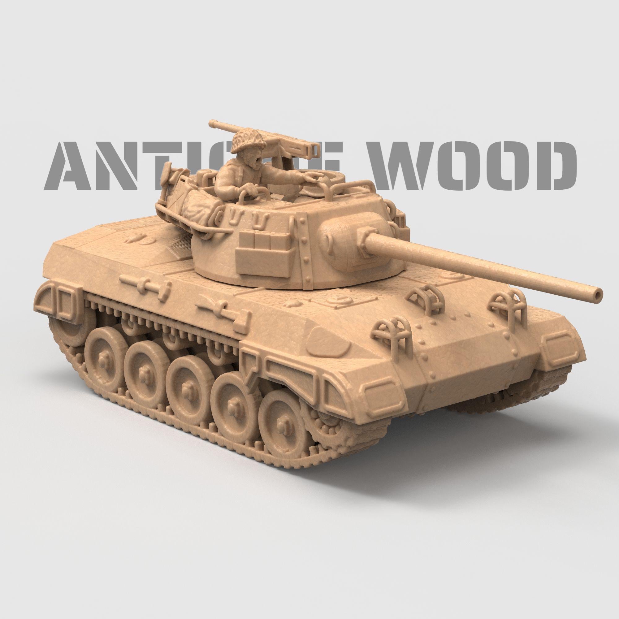 Recreate WWII battles with this detailed M18 Hellcat tank. Ideal for dioramas, tabletop war games, and military miniature collectors.