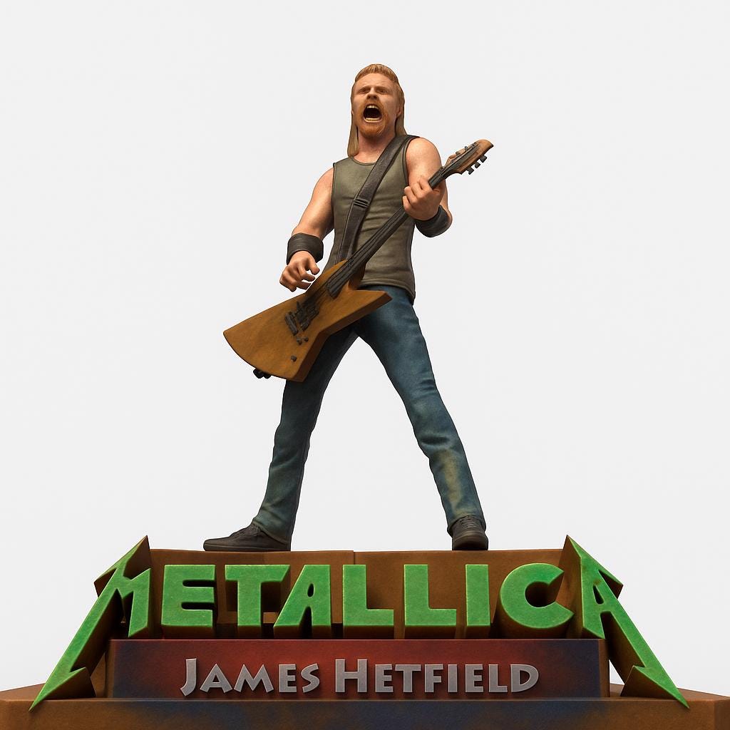 Feel the roar of metal with this powerful James Hetfield sculpture. Capturing his signature stance and iconic guitar, it’s a must-have tribute for any Metallica fan. Perfect for birthdays, Father’s Day, or collectors of legendary rock memorabilia.