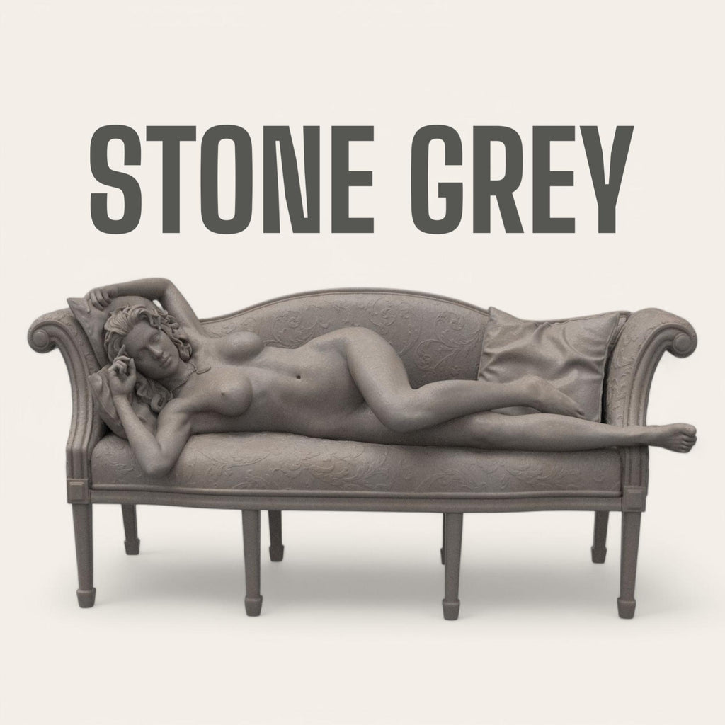 Titanic Rose 3D sculpture inspired by the iconic film pose. A graceful figure reclines nude on a vintage sofa, with detailed textures in fabric and anatomy, capturing a timeless moment of elegance and vulnerability.