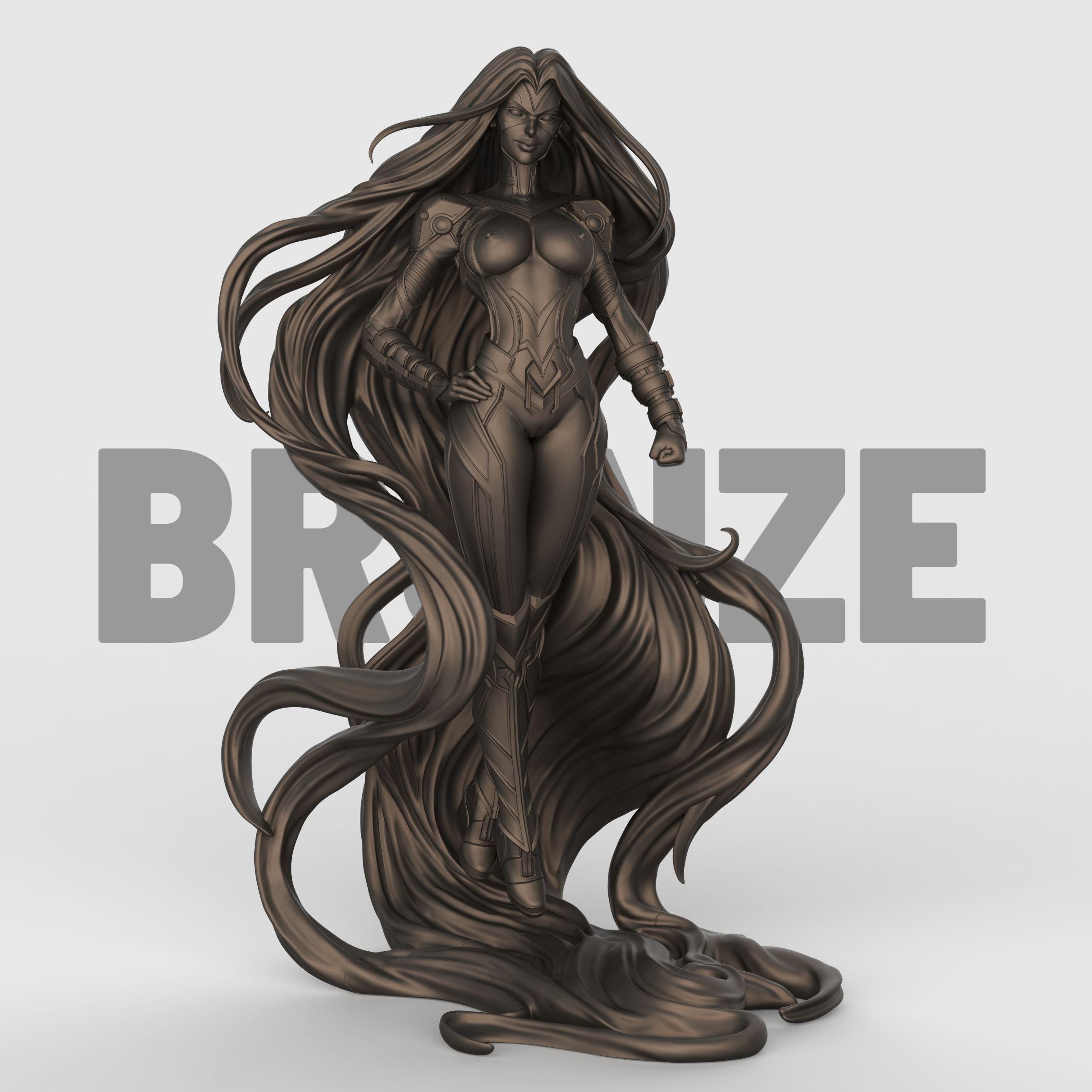 Medusa the Warrior figurine powerful female statue long flowing hair fantasy heroine resin sculpture tabletop miniature Greek mythology inspired decor