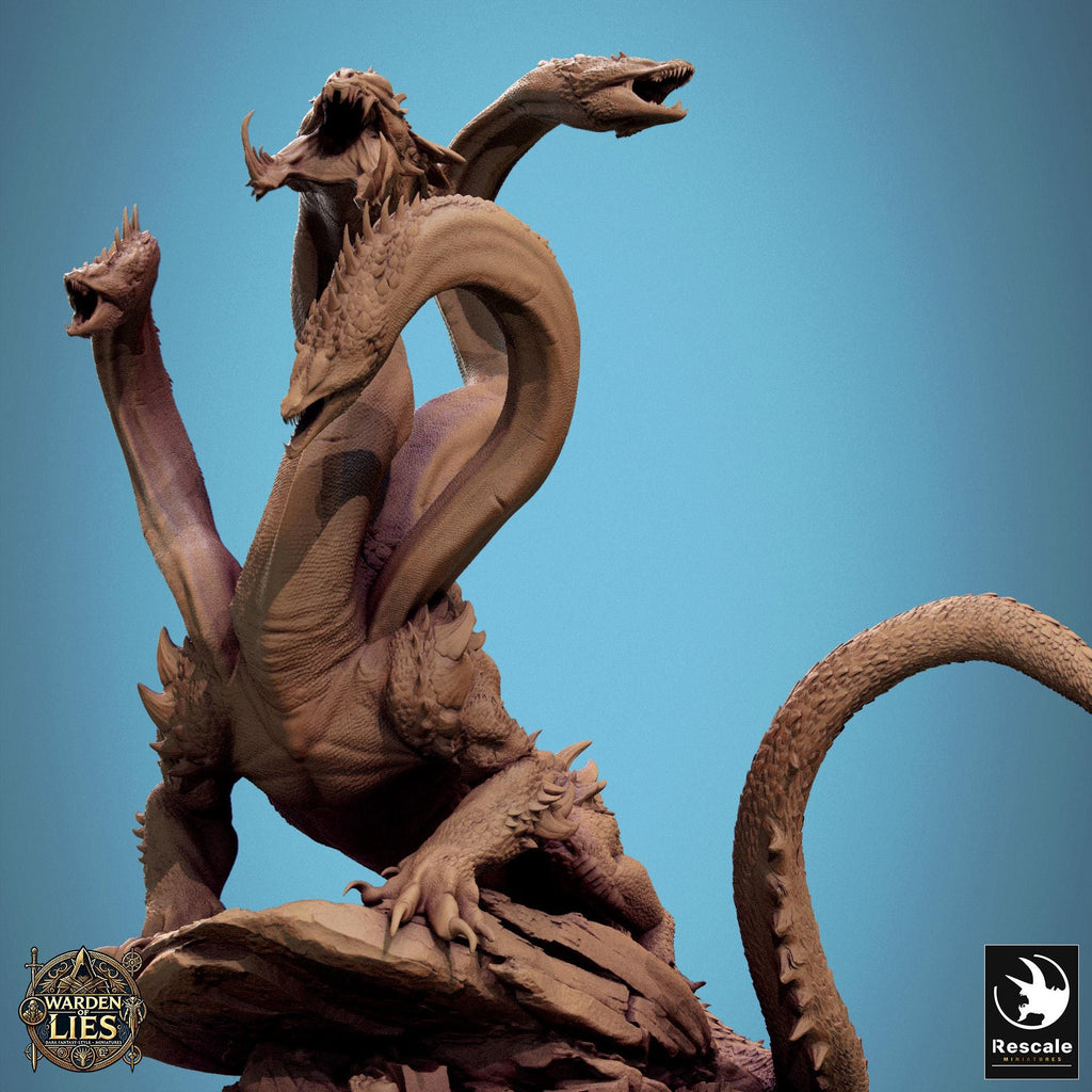 NoxHydra is a colossal multi-headed dragon, each serpentine neck poised to strike. Its scales ripple with menace, and its stance atop jagged rock radiates raw power. Perfect for epic tabletop battles or collectors of legendary beasts.