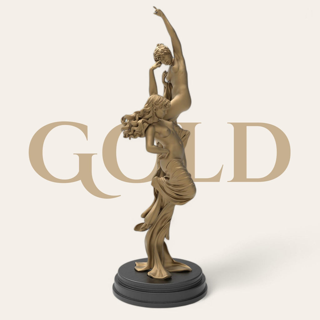 A poetic tribute to ambition and hope, this Reaching for the Stars sculpture captures two graceful figures intertwined in motion, striving skyward with elegance and unity. Handcrafted in a refined wood finish, it&#39;s a timeless symbol of dreams beyond limits.