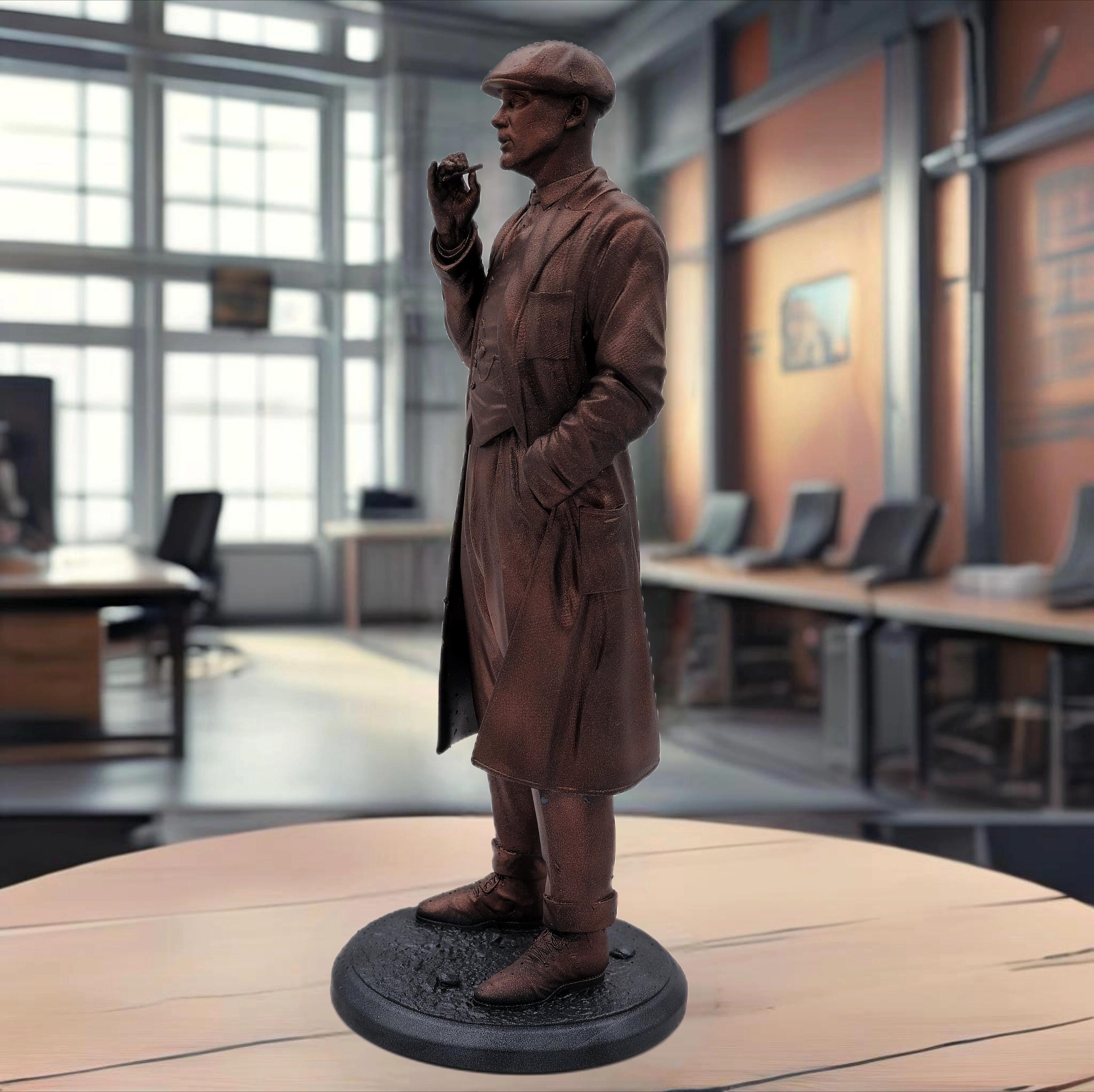 Statue of Thomas Shelby from Peaky Blinders, depicted in a sharp suit and flat cap, exuding his iconic charisma and commanding presence.