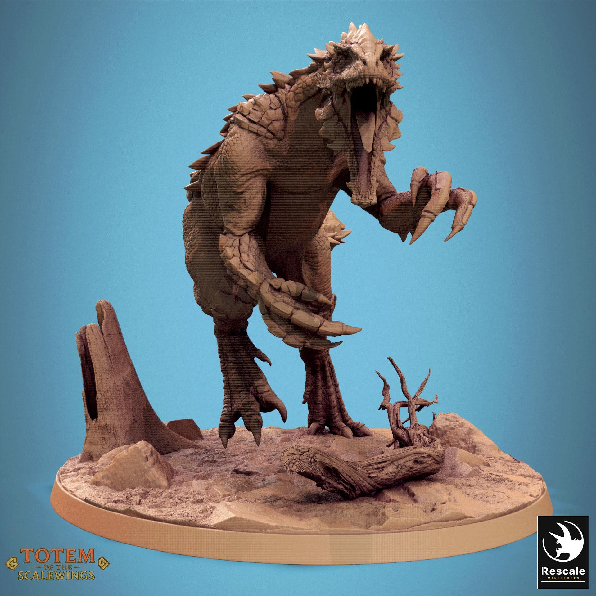 Unleash primal fury with the Razoraptor! This detailed dinosaur sculpture features dynamic motion, sharp claws, and roaring expression—perfect for collectors and tabletop gaming. Available in multiple finishes and sizes.