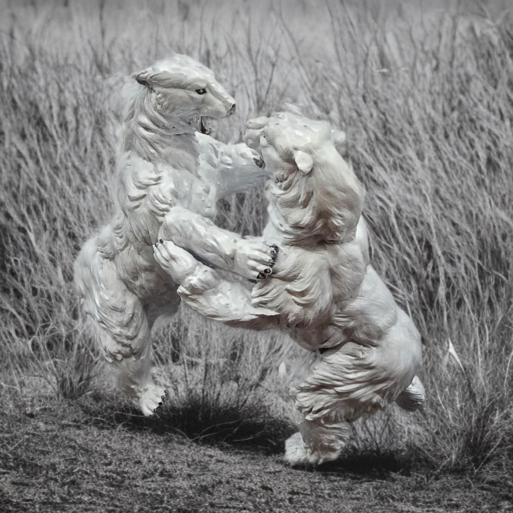 Polar Bears Fight Statuette | Various Sizes