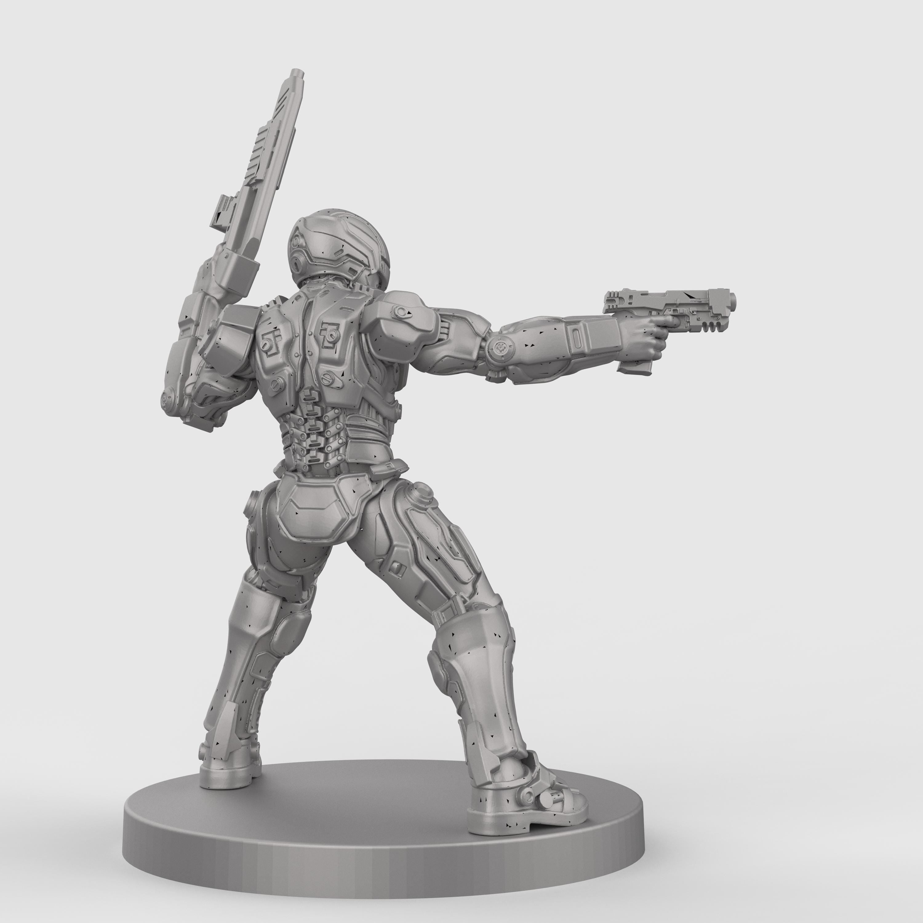 Cop Robo miniature figurine armed robot police statue futuristic sci-fi law enforcer cyberpunk resin model collectible tabletop game accessory.