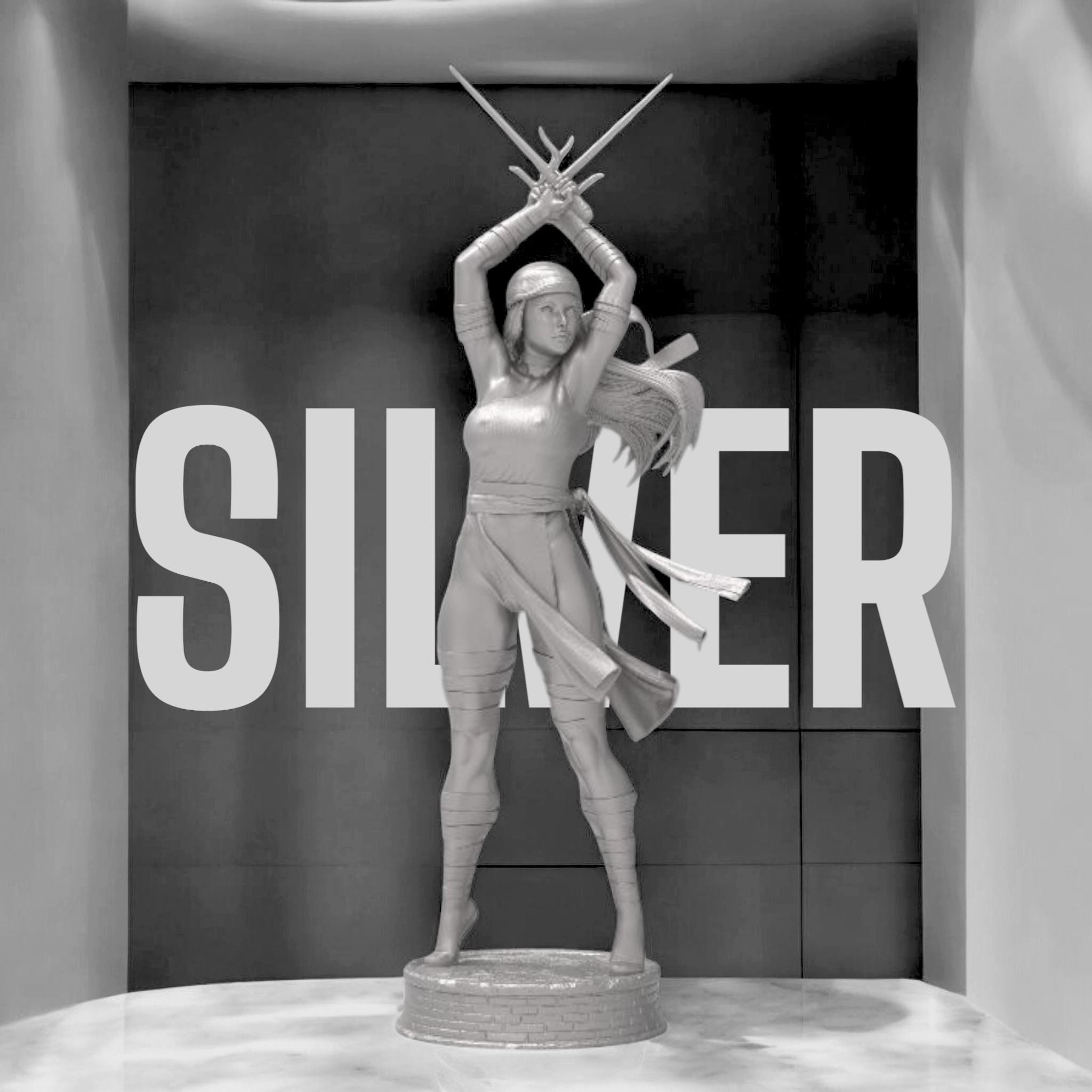 Elektra strikes a fierce pose, dual blades drawn and ready. With flowing garments and a deadly stance, she embodies precision and power. A perfect blend of elegance and lethality, this miniature captures the spirit of a skilled warrior in motion.