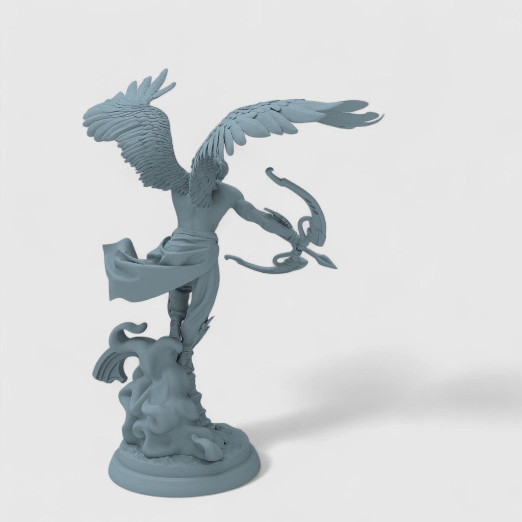 A majestic Angel Archer caught in mid-flight, bow drawn and wings spread wide. This dynamic sculpture blends divine elegance with heroic strength, perfect for fantasy lovers and collectors. Available painted or unpainted in multiple sizes.
