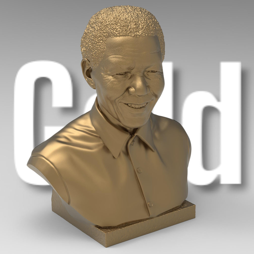 Nelson Mandela bust sculpture showcasing his warm smile and distinguished features. A tribute to the iconic leader, symbolizing resilience, justice, and peace.