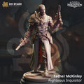 Stoic and battle-worn, Father McKinley stands with dual flintlock pistols and a righteous glare. Adorned in detailed layered armor and a long flowing coat, this miniature captures a holy gunslinger ready to purge evil with fire and faith.