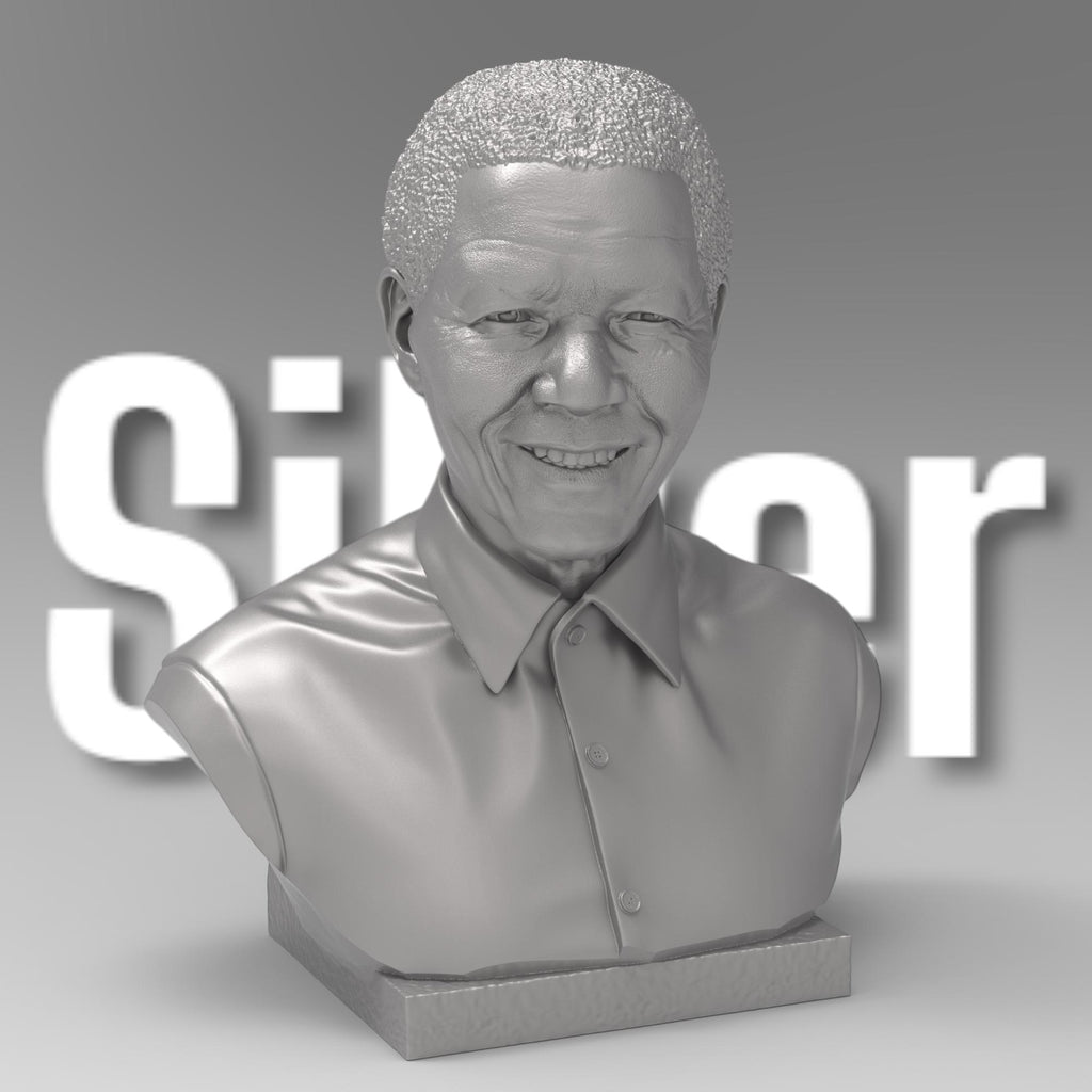 Nelson Mandela bust sculpture showcasing his warm smile and distinguished features. A tribute to the iconic leader, symbolizing resilience, justice, and peace.