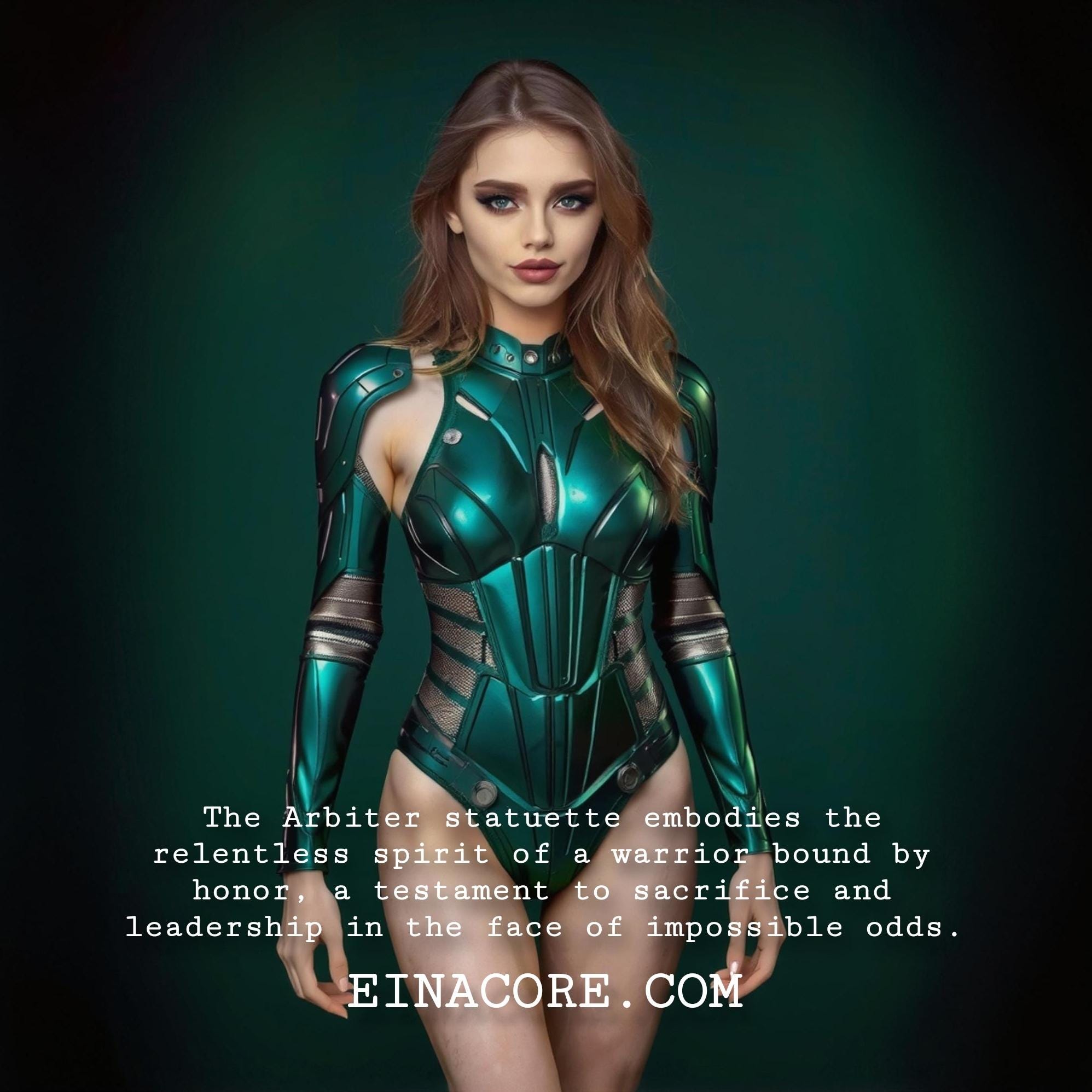 Statue of Arbiter, featuring detailed armor and a dynamic pose on a round base.