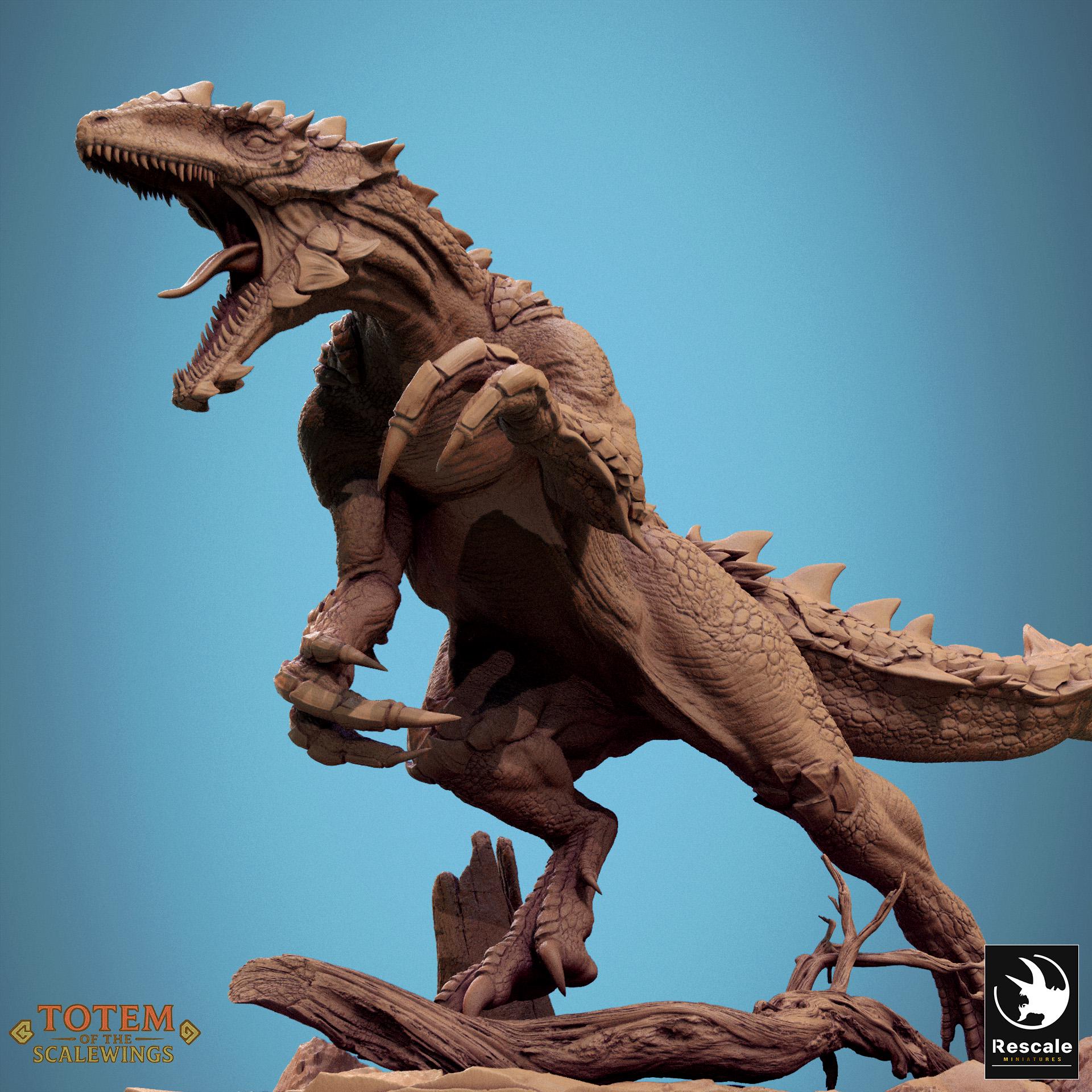 Unleash primal fury with the Razoraptor! This detailed dinosaur sculpture features dynamic motion, sharp claws, and roaring expression—perfect for collectors and tabletop gaming. Available in multiple finishes and sizes.