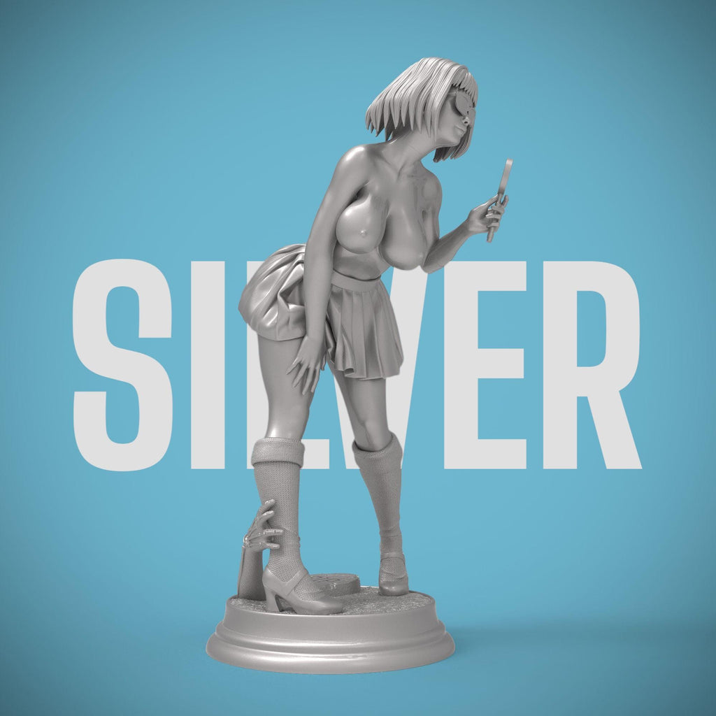 A cheeky twist on the classic mystery solver. This curvy Velma-inspired figurine captures her playful spirit with a magnifying glass in hand and a mischievous grin. A perfect blend of sass and smarts, sculpted in high detail for collectors.