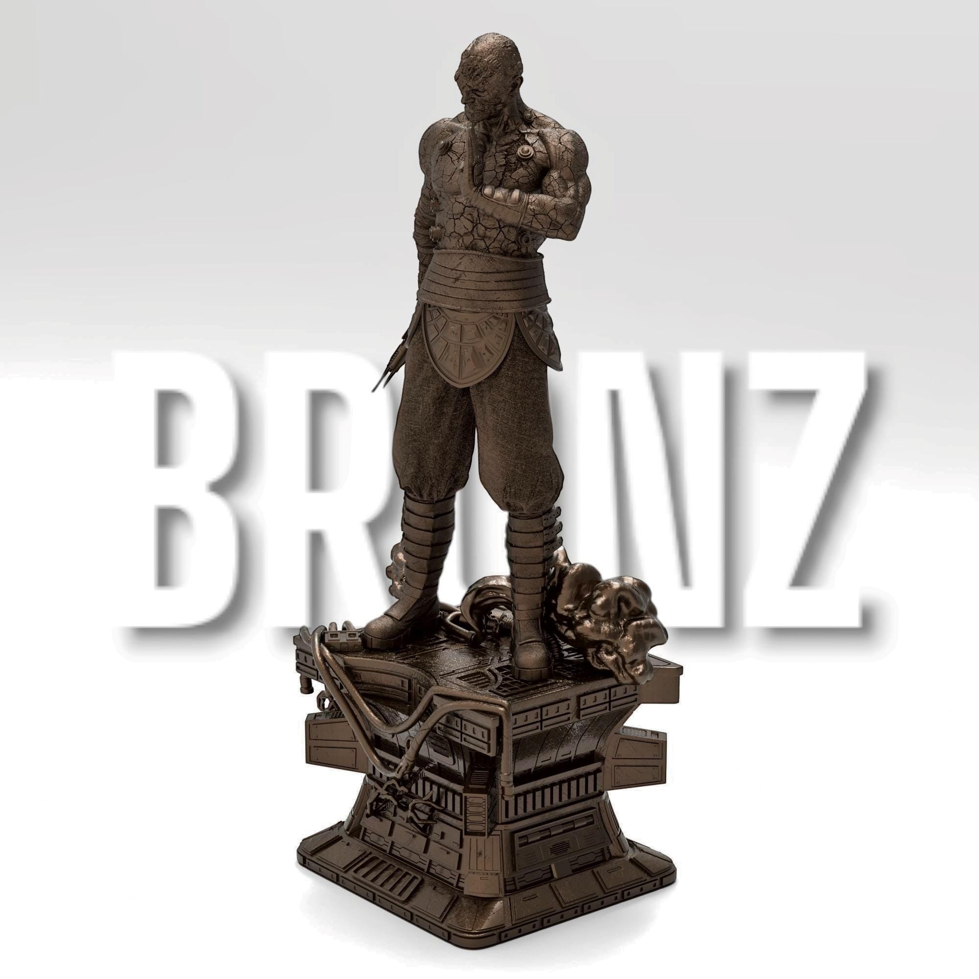 Darth Sion statue, showcasing the Sith Lord’s cracked stone-like body. He stands on a futuristic base, gripping a lightsaber, exuding menace. His battle-worn armor and intense gaze reflect his mastery of the dark side, embodying pain and hatred.