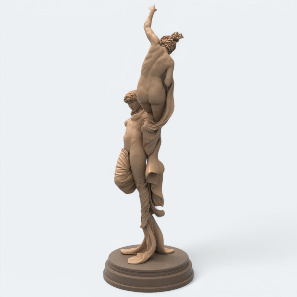 A poetic tribute to ambition and hope, this Reaching for the Stars sculpture captures two graceful figures intertwined in motion, striving skyward with elegance and unity. Handcrafted in a refined wood finish, it&#39;s a timeless symbol of dreams beyond limits.
