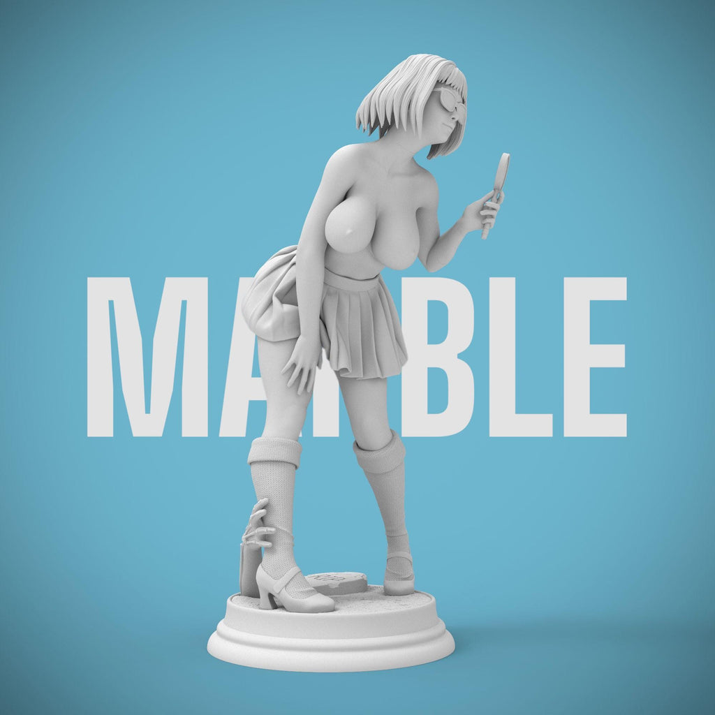 A cheeky twist on the classic mystery solver. This curvy Velma-inspired figurine captures her playful spirit with a magnifying glass in hand and a mischievous grin. A perfect blend of sass and smarts, sculpted in high detail for collectors.