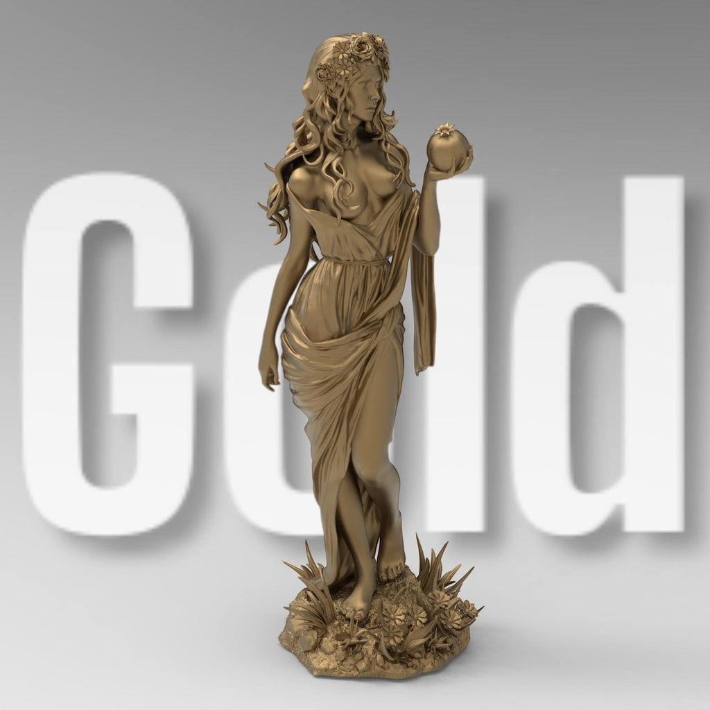 Gold-colored statue of a cowboy on horseback, holding a rope and equipped with a rifle and saddle gear, standing on a rugged base with detailed textures.