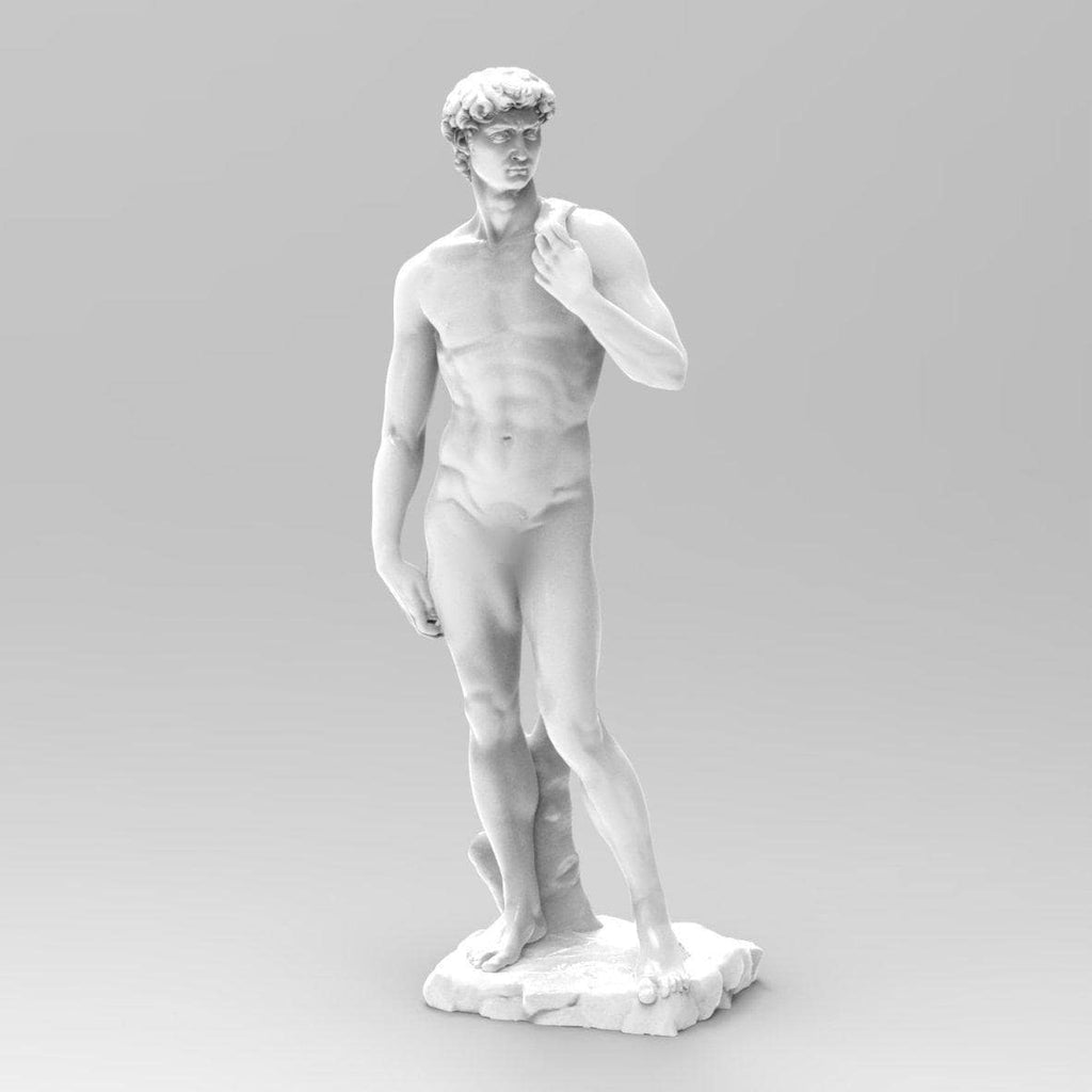 Detailed statuette of Michelangelo David, capturing the Renaissance masterpiece’s iconic pose and intricate anatomy. A timeless representation of classical art and human beauty.