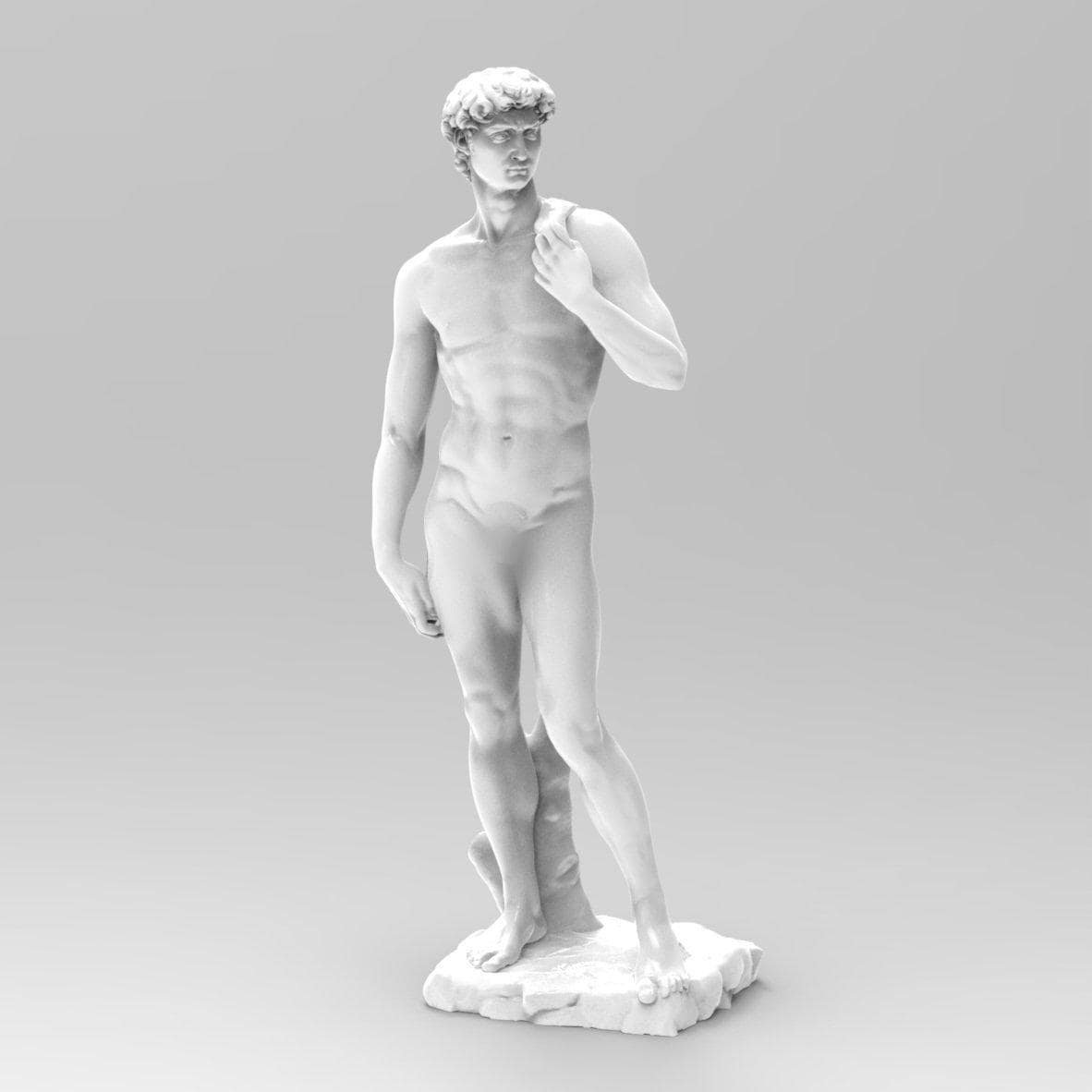 Detailed statuette of Michelangelo David, capturing the Renaissance masterpiece’s iconic pose and intricate anatomy. A timeless representation of classical art and human beauty.