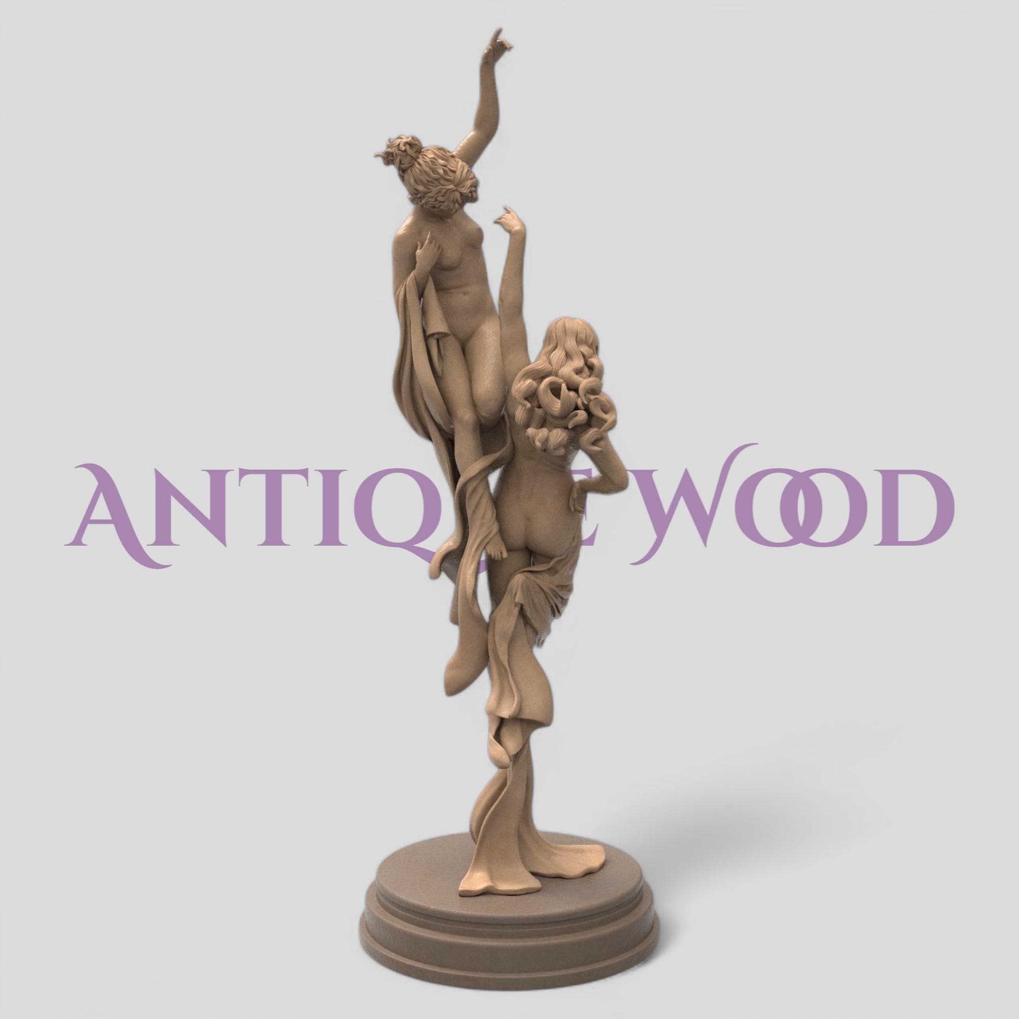 A poetic tribute to ambition and hope, this Reaching for the Stars sculpture captures two graceful figures intertwined in motion, striving skyward with elegance and unity. Handcrafted in a refined wood finish, it&#39;s a timeless symbol of dreams beyond limits.