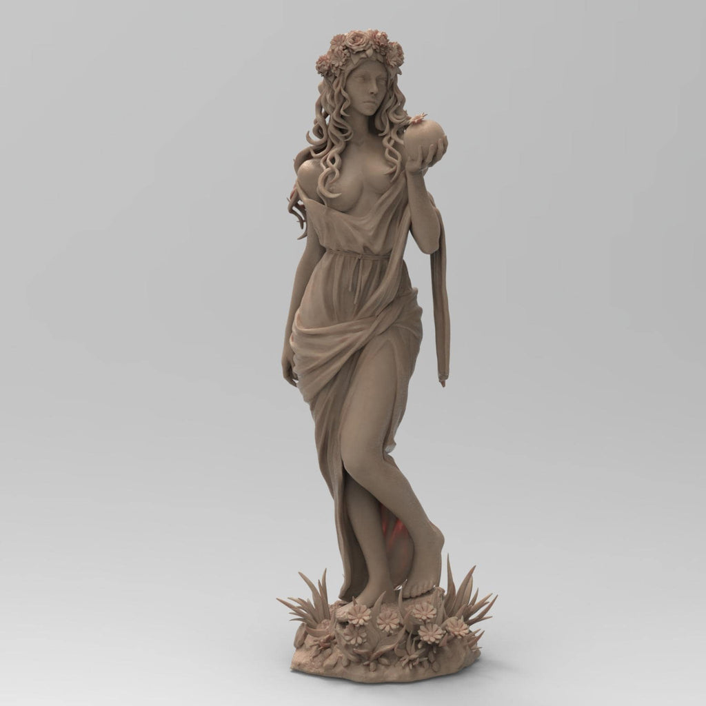 Antique wood-colored statue of a cowboy on horseback, holding a rope and equipped with a rifle and saddle gear, standing on a rugged base with detailed textures.