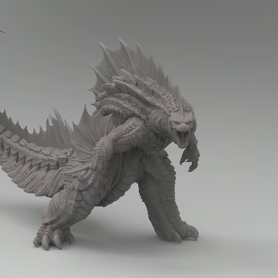 Godzilla Statuette: Detailed Kaiju Sculpture | Various Sizes & Finishes