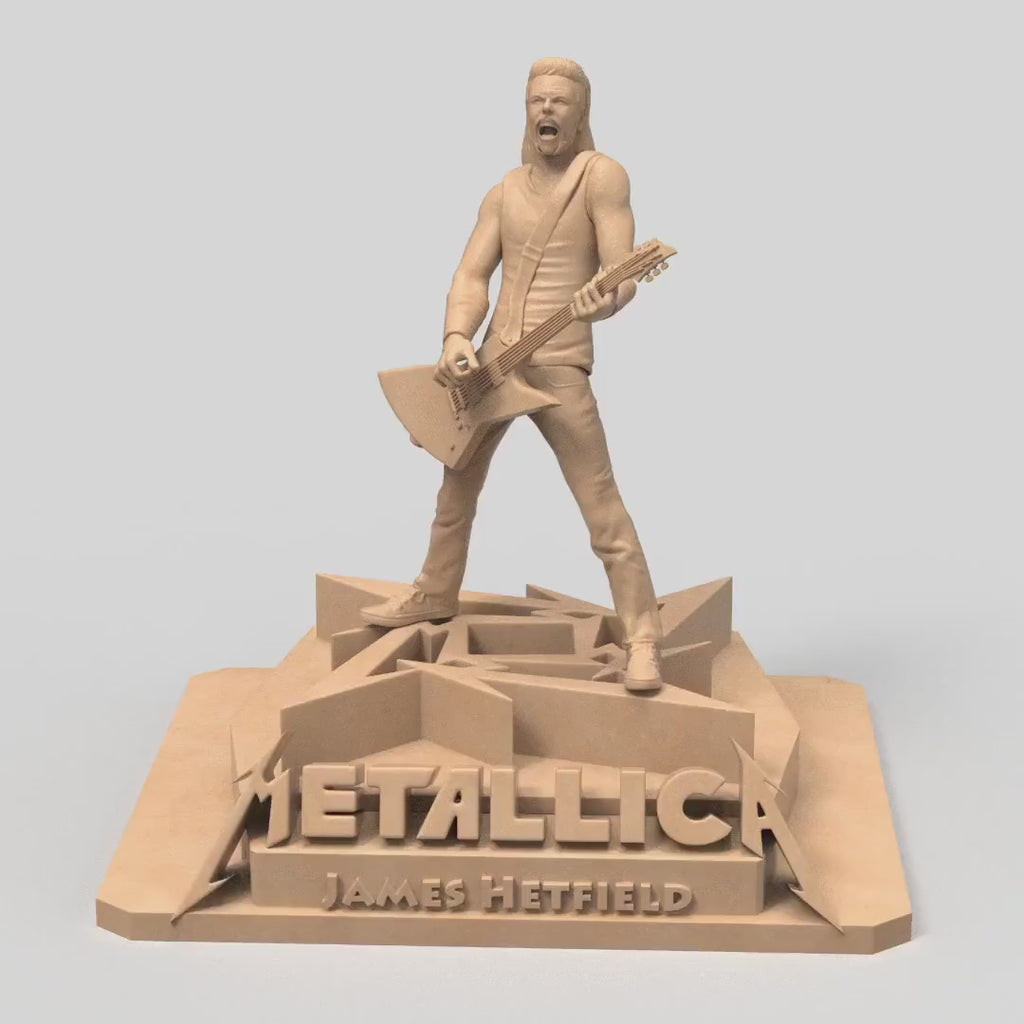 James Hetfield Figurine - Hand Painted Metallica Sculpture | Rock Legend Decor