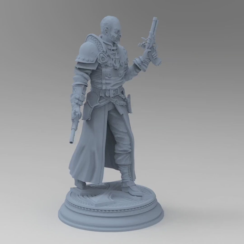 Father McKinley Miniature: Righteous Inquisitor with Dual Pistols | Various Sizes & Finishes