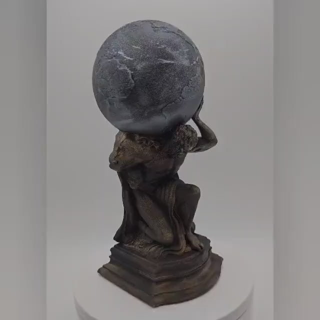Atlas Figurine: Classic Greek Mythology - Bronze and Silver Finish