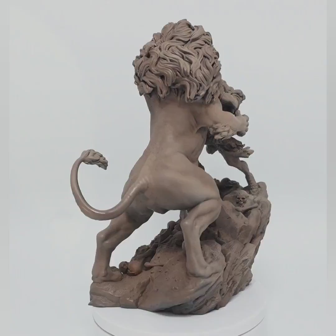 Heracles and Nemean Lion Sculpture | Various Sizes & Finishes