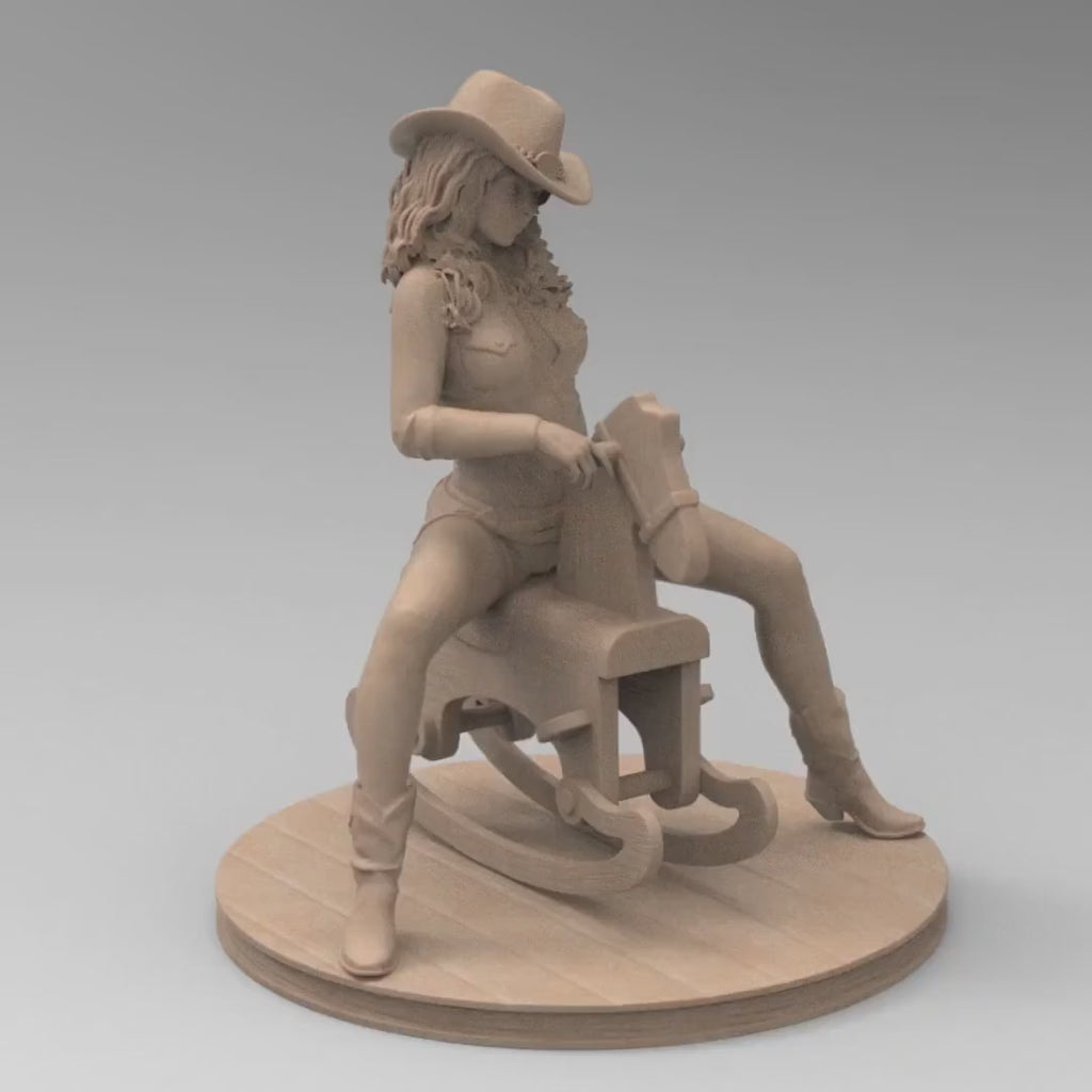 Cowgirl on Rocking Horse Figurine | Various Styles